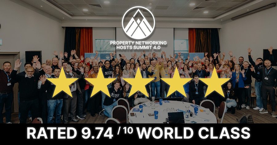 Property Networking Hosts Summit 4.0, full room, rated 9.74 out of 10, world class